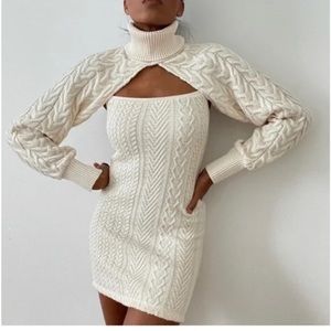 Zara cable knit cream arm warmer/sweater NWT